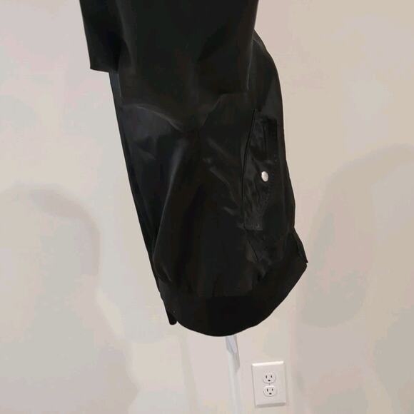 Free People Womens M Whimsigoth Bomber Jacket Midnight Black Streetwear Grunge - Picture 7 of 15